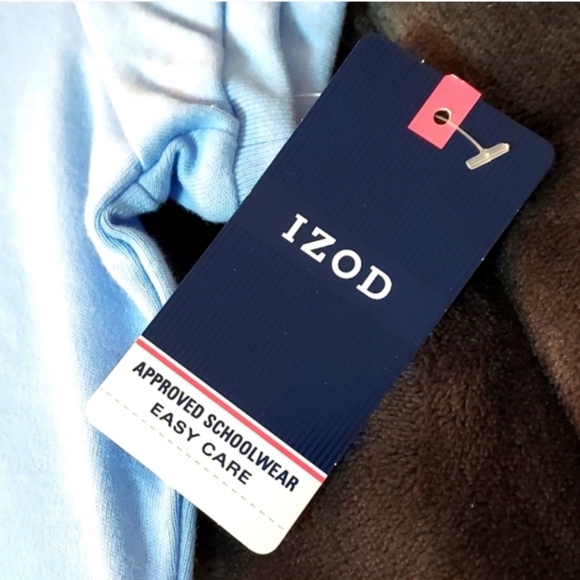 Girls Izod School Uniform Short Sleeve Polo Shirt - Light Blue - Picture 3 of 6